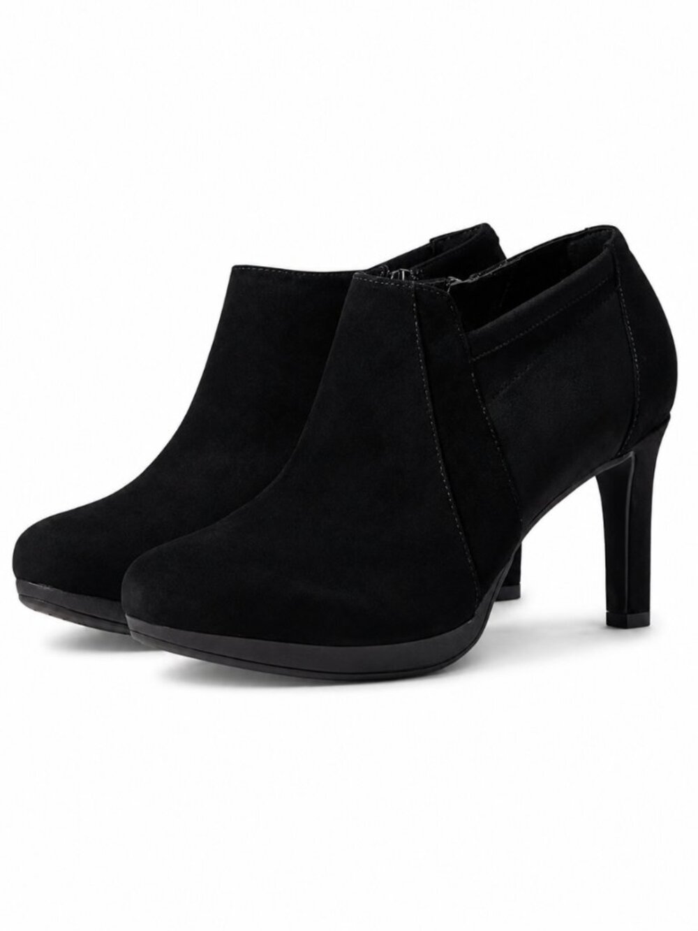 Clarks Black Suede High Heel Ambyr Hope Ankle Boot 8.5